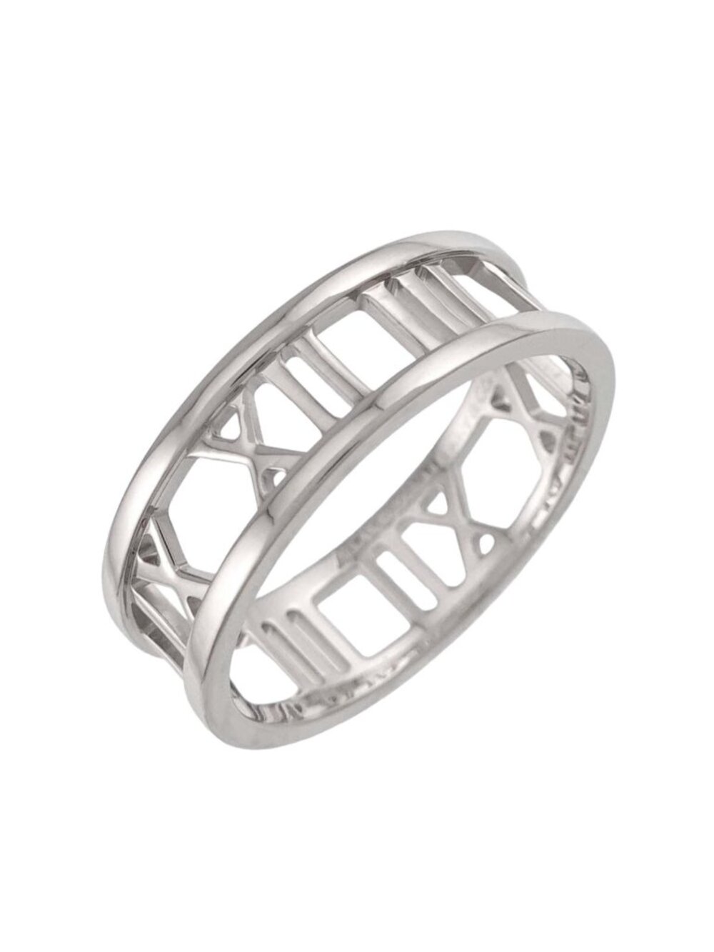Tiffany & Co Atlas Open Heart Ring 18k White Gold 750